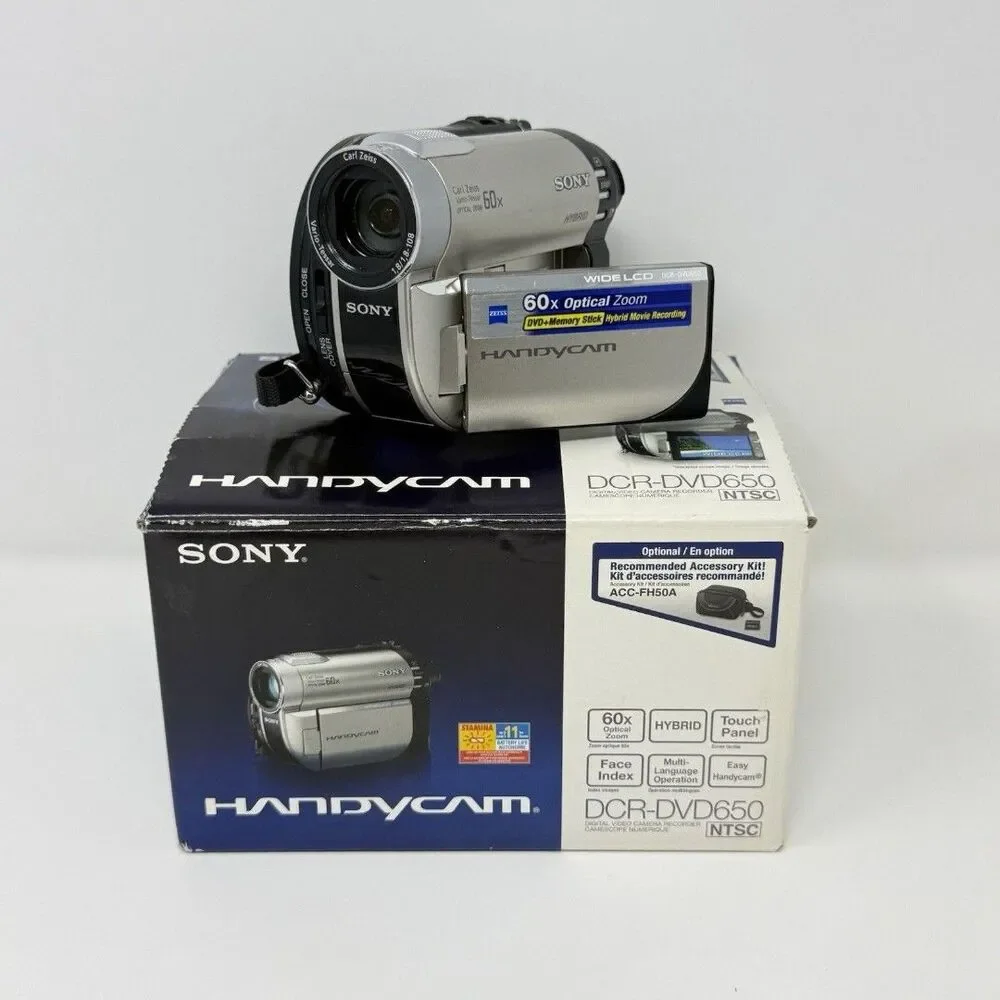 Sony Handycam DCR-DVD650 DVD Camcorder NTSC Box No Charger Cords